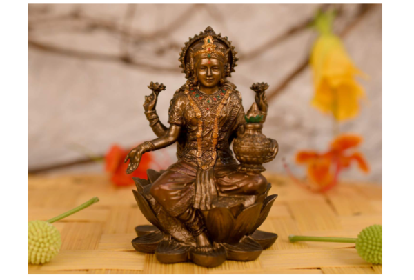 Goddess Lakshmi Idol Hindu Laxmi Goddess Statue Home Office Decor (Size 8cm x 5cm)