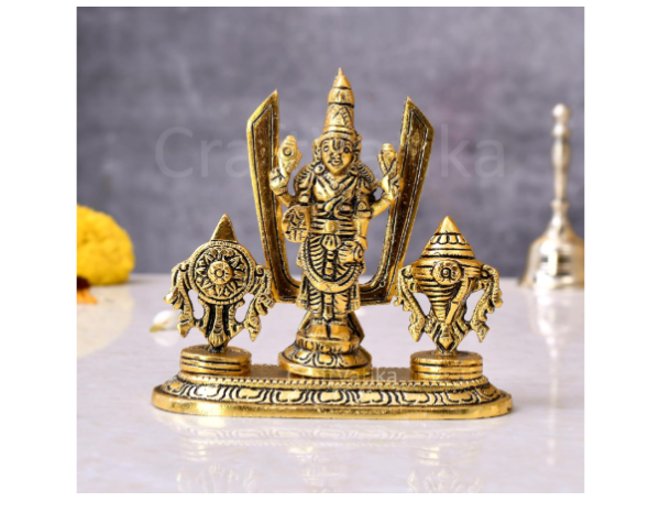 Tirupati Balaji Idol Shri Venkateshwara Swamy Statue Symbol Shankh Chakra Tilak for Home Decoration Positive Envionment Wedding Housewarming Gift