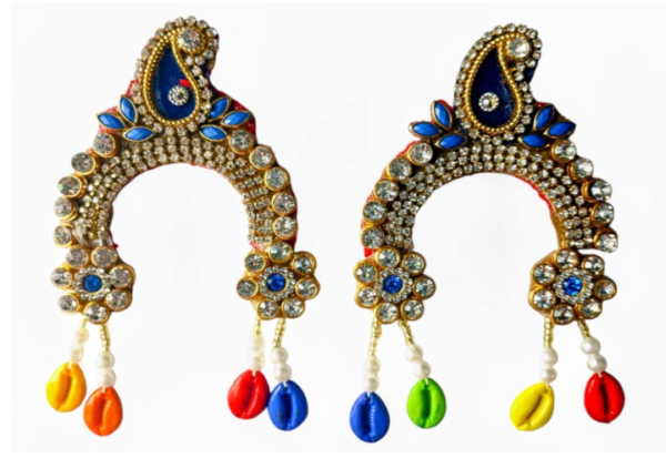 DesignerJugal Jodi Adjustable chandrika(mukut) for Radha Krishan,Durga Maa,All Devi(size3 to 6)(Pack of 2)