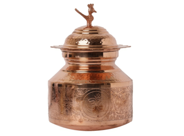 Copper Kalash with Swastik – Traditional Pooja Kalash for Home Temple, Vastu & Festive Rituals