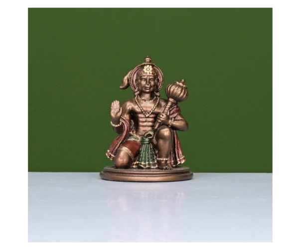 Bhagwan Hanuman Murti Blessing Posture Idol Bajrangbali with Gada Statue (L-2.5in, W-2.5in, H- 3in)