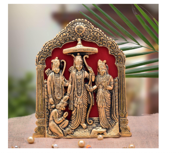 Idol for Ram Darbar Statue Showpiece Set for Home Temple Lord Ram Laxman Ji Sita Ji with Hanuman Ji Religious Murti for Pooja Room Home Decoration Gift for Diwali