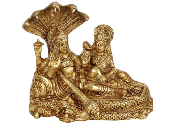 Lakshmi Vishnu Idol God Goddess Statues Religious Deity Laxmi Vishnu Resting On Sheshnaag 4 Inches