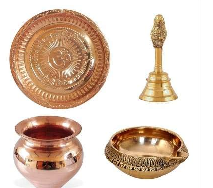 Navyaksh Puja Thali Set Ghanti Diya Lota Katori