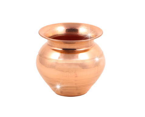 Nitya Copper Kalash for Pooja & Puja Mandir | Small Size Copper Lota for Puja Rituals | Puja Essentials for Home Mandir | Tambe Ka Lota for Water – 2.8 Inch Height, 3.1 Inch Diameter, 64g