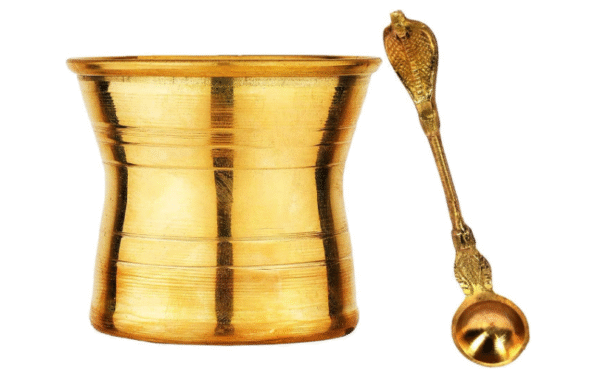 Panch Patra/Lota with Achmani/Palli (Spoon) Pooja Utensils Item Articles for All Pooja Purpose Pooja Puja Items Kit Decor for Indian Traditional Pooja Decorations Gifts